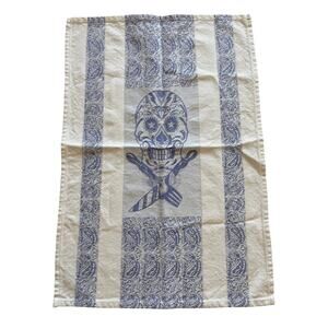 Set of 4 Skull & Crossbones Napkins Towels Guy Fieri 2 Red 2 Blue